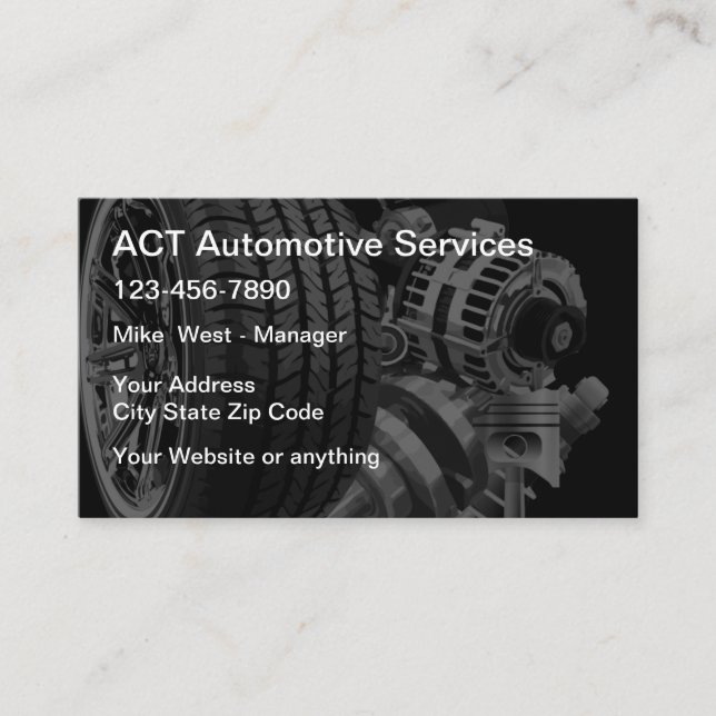 Automotive Parts Salvage Business Card Visitenkarte (Vorderseite)