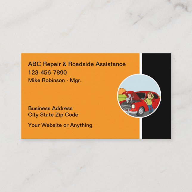 Automotive Services And Mobile Repair  Visitenkarte (Vorderseite)