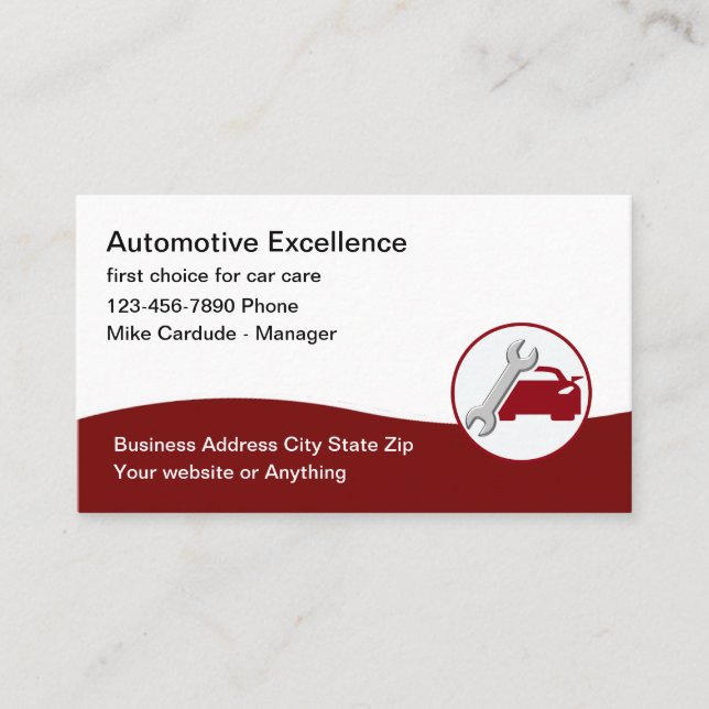 Automotive Services Cool Business Card Design Visitenkarte (Vorderseite)