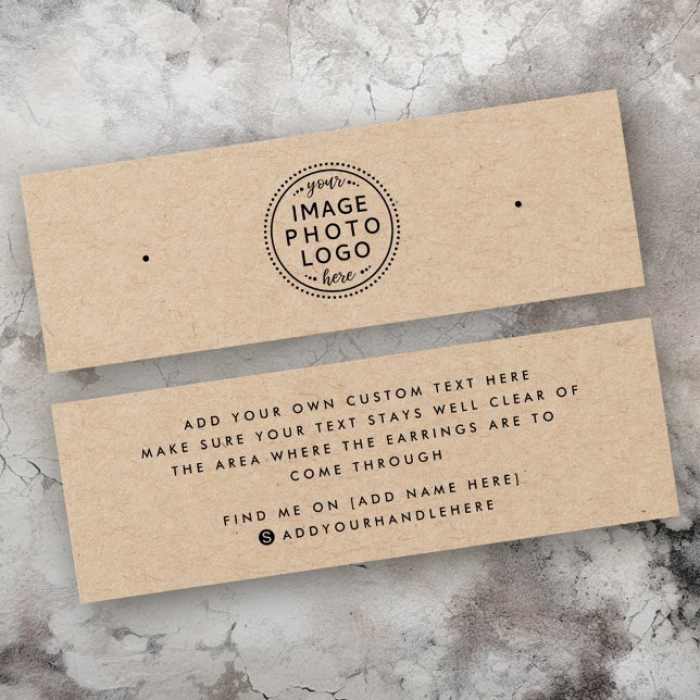 Autopapier Logo-Ohrring-Anzeigetafel (Kraft paper custom logo stud earring display card)