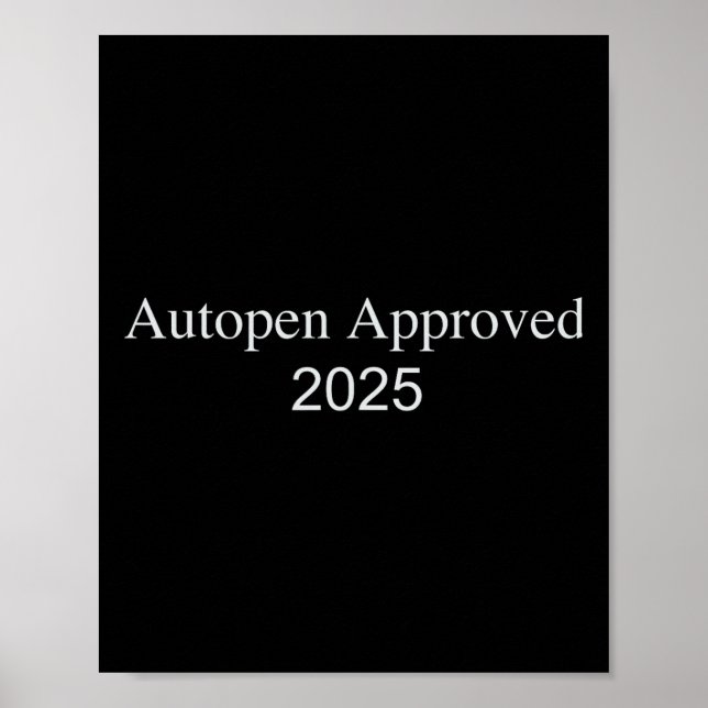 Autopen Zugelassen 2025  Poster (Vorne)