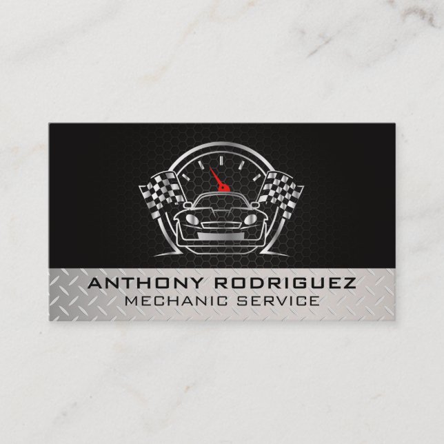 Autopflege | Auto-Service-Logo | Mechanik Visitenkarte (Vorderseite)