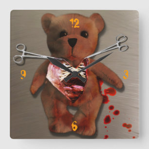 Autopsie von T. Bear Quadratische Wanduhr