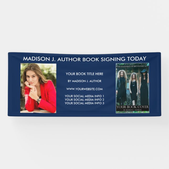 Autor Buch Foto Blau oder Auswahl Farbe Banner (Horizontal)