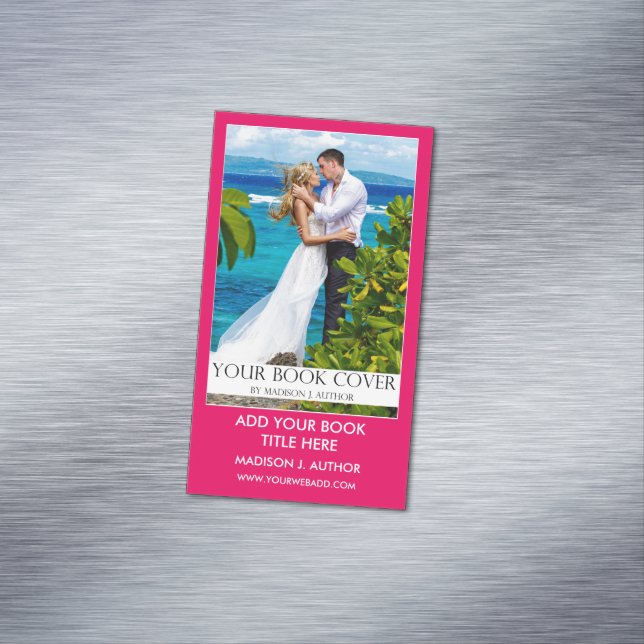 Autor Buch Werbeaktion Hot Pink Magnetische Visitenkarte (Beispiel)
