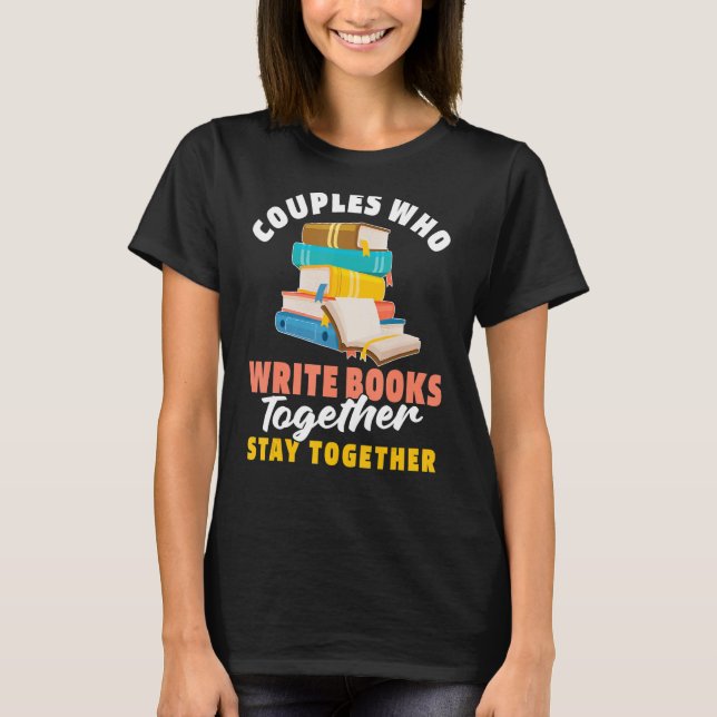Autor Couple Poetry Book Novelist Autor T-Shirt (Vorderseite)