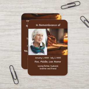 Autor der Memorial Pocket Card Visitenkarte