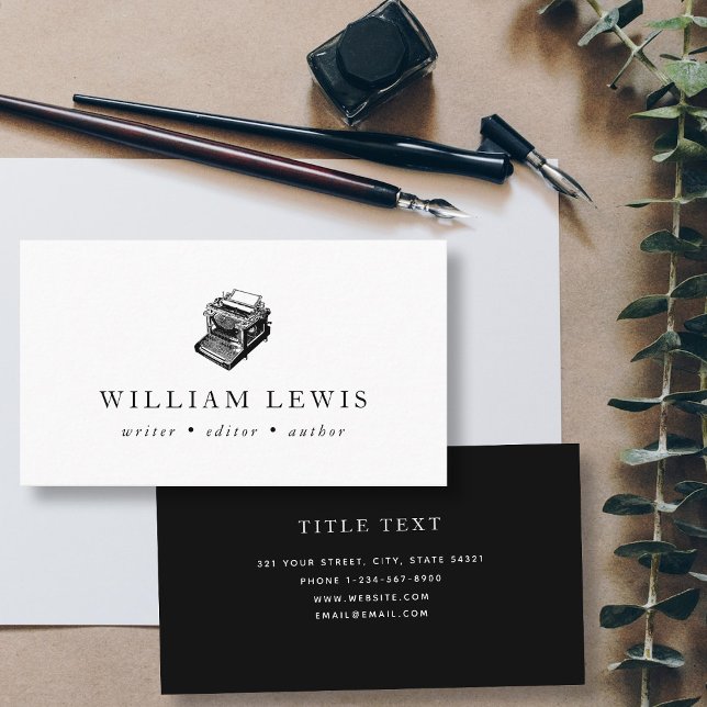 Autor des Editor für berufliche Schreibmaschine Visitenkarte (Professional Typewriter Writer Editor Author Business Card)