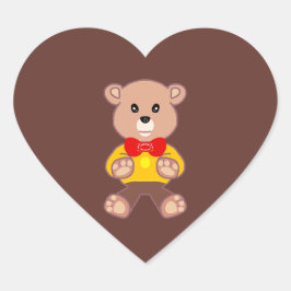 Autor K.E.C. Teddy Bear Herz-Aufkleber
