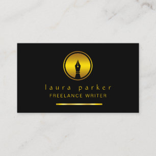 Autor Nib Gold Freelance Autor Elegant Classic Visitenkarte
