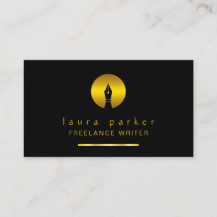 Autor Nib Gold Freelance Autor Elegant Classic Visitenkarte