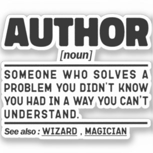 Autor Noun definiert Sarcastic Zitat Funny Aufkleber