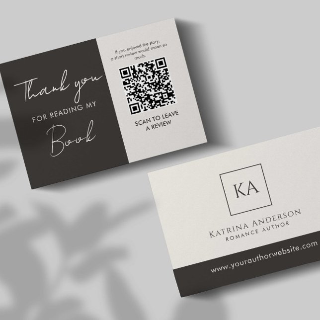 Autor QR-Code Buchrezension Anfrage Minimal Begleitkarte (Von Creator hochgeladen)