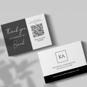 Autor QR-Code Buchrezension Anfrage Minimal Begleitkarte