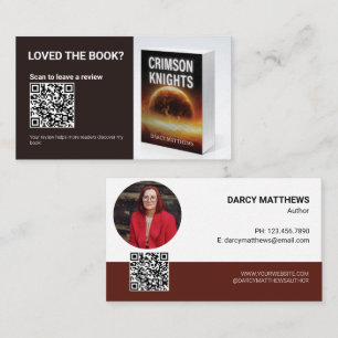 Autor QR-Code Buchrezension Anfrage Promo-Marketin Visitenkarte