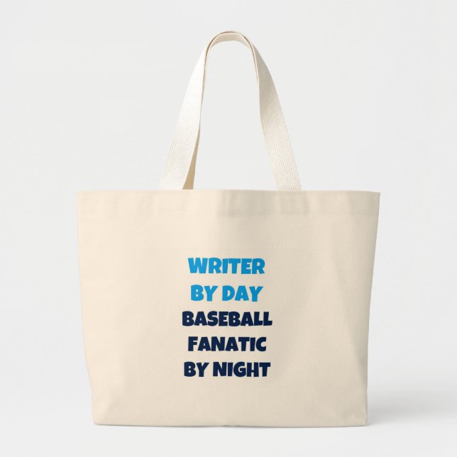 Autor von Day Baseball Fanatic von Nacht Jumbo Stoffbeutel (Vorne)