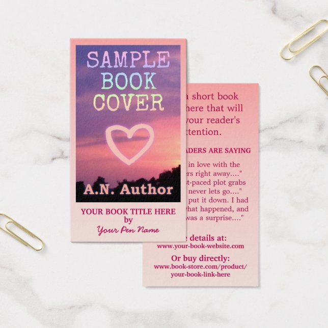 Autor Werbeaktion Big Book Cover Pink Ombre (Büro)