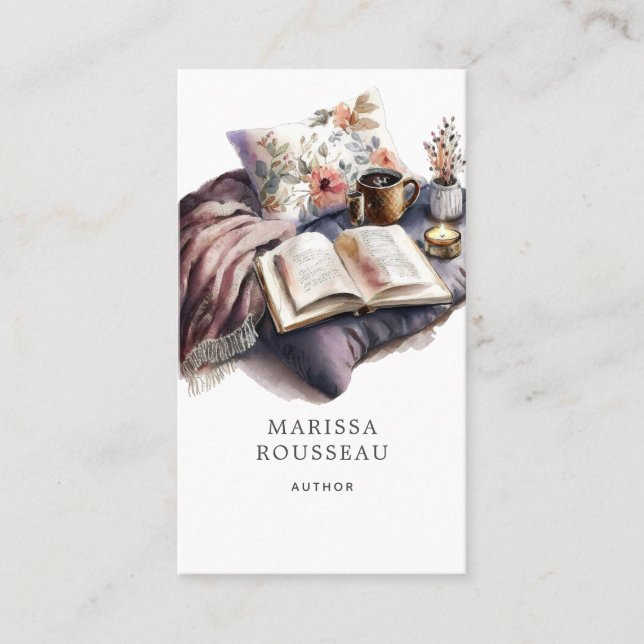 Autor Writer Watercolor Business Card Visitenkarte (Vorderseite)