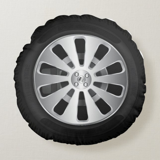 Autoreifen Rundes Kissen (Vorderseite)