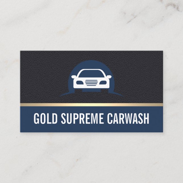 Autoreinigung Gold Premium Leder Visitenkarte (Vorderseite)