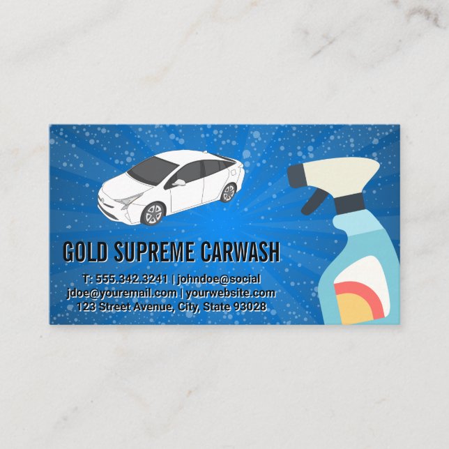 Autoreinigung | Spray Hand Wash Visitenkarte (Vorderseite)