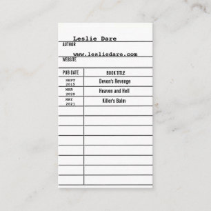 Autorenkarte Visitenkarte