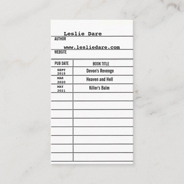 Autorenkarte Visitenkarte (Vorderseite)