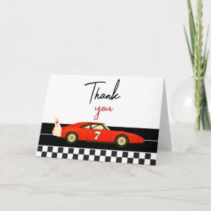 Autorennen Jungen Baby Shower Kleine Rennfahrer- Dankeskarte