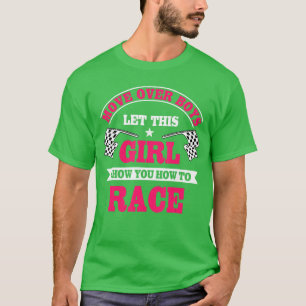 Autorennen Schachbrettflagge Automobil Frau Motor T-Shirt