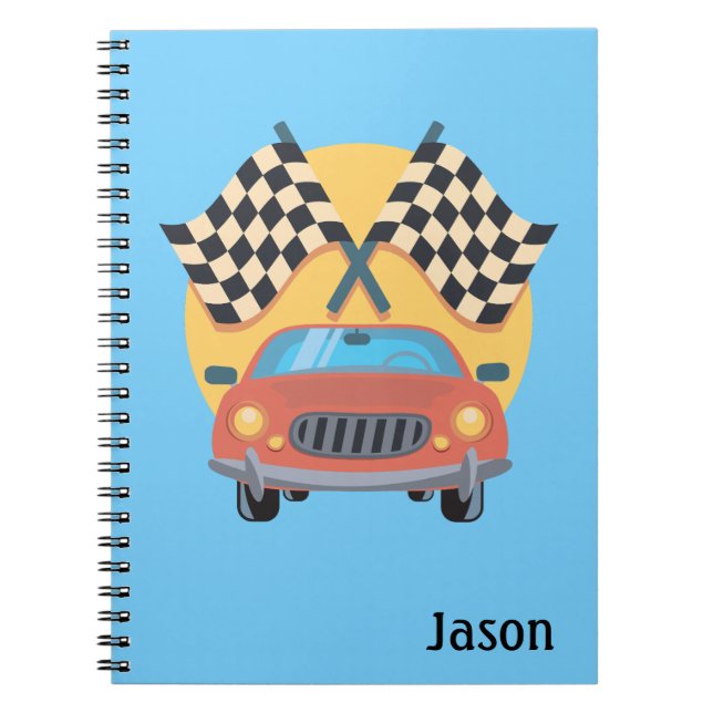 Autorennsport Auto Thema Notizbuch Notizblock (Vorderseite)