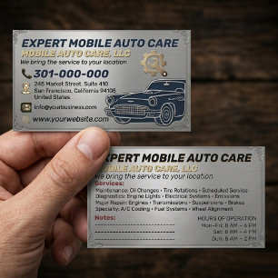 Autoreparatur & Auto Klimaanlage Spezialist Metall Visitenkarte