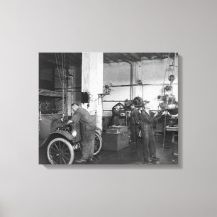 Autoreparaturwerkstatt, 1919 leinwanddruck