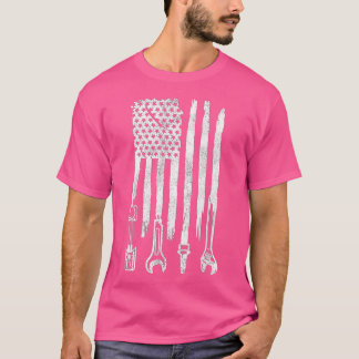 Autoreparaturwerkzeuge für amerikanische Flaggen T-Shirt