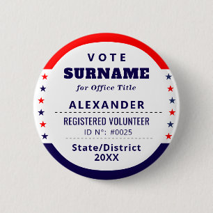 Autorisierter Freiwilliger 2026 Wahlkampf-ID Button