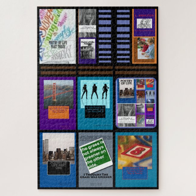 Autorn-Büchersammlung-Puzzlespiel (Vertikal)