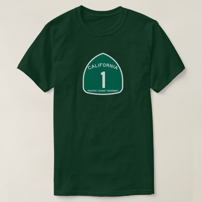 AUTOROUTE 1 T-SHIRT DE LA CÔTE PACIFIQUE DE CALIFO (Design devant)