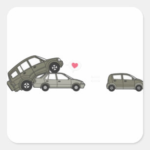 Autos der nächsten Generation Quadratischer Aufkleber