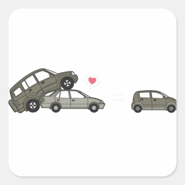 Autos der nächsten Generation Quadratischer Aufkleber (Vorderseite)