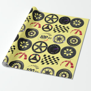 Autos, die für ihn rasen, und Motorsport-Enthusias Geschenkpapier