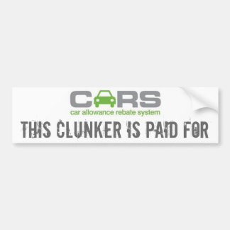 Autos, dieser Clunker ist für zahlend Autoaufkleber