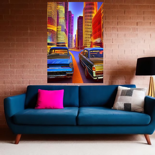 Autos in der Stadt | AI Art Poster (Von Creator hochgeladen)