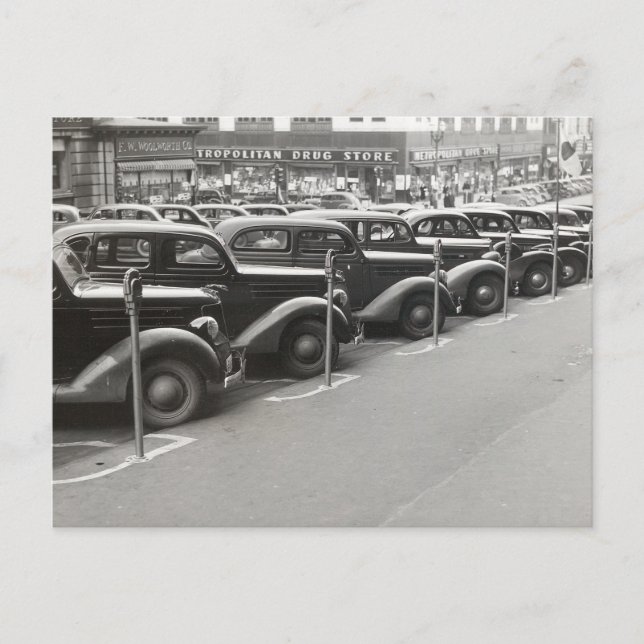 Autos in Omaha, 1938 Postkarte (Vorderseite)