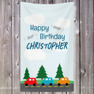 Autos Kinder Jungen Geburtstag Banner