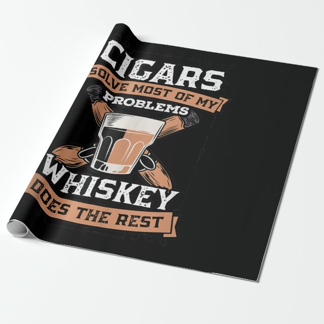 Autos lösen die meisten meiner Probleme Whiskey Geschenkpapier (Ungerollt)