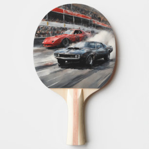 Autos mit rotem und schwarzem Muskel Tischtennis Schläger