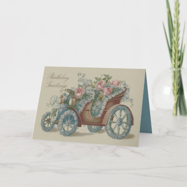 Autos Rose Vergessen Sie mir nicht blutige Blume Karte (Vorderseite)
