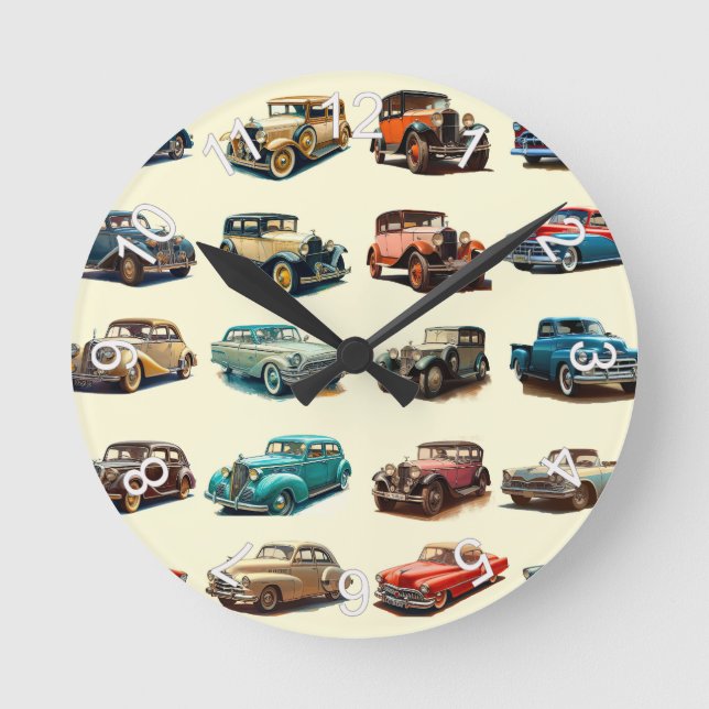 Autos Runde Wanduhr (Vorderseite)