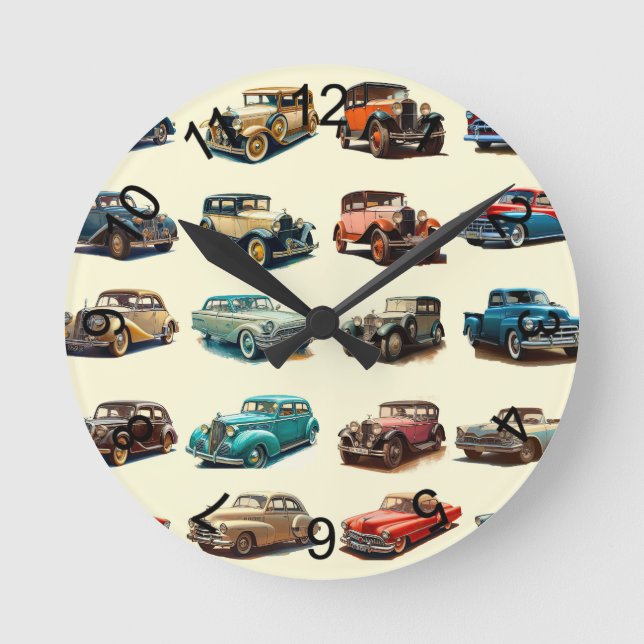 Autos Runde Wanduhr (Vorderseite)