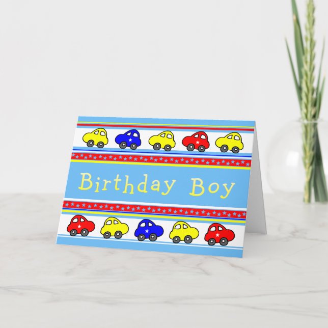 Autos und Sterne Geburtstagskarte Karte (Vorderseite)