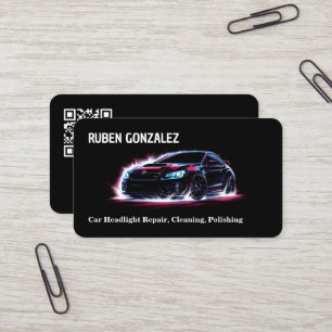 Autoscheinwerferneuerung individuell QR Visitenkarte